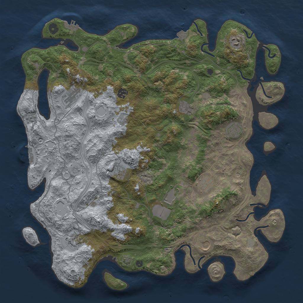 Rust Map: Procedural Map, Size: 4500, Seed: 22829905, 19 Monuments