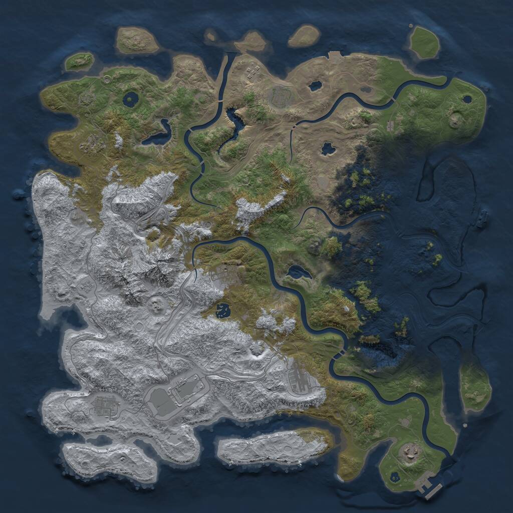 Rust Map: Procedural Map, Size: 5000, Seed: 1634819561, 15 Monuments