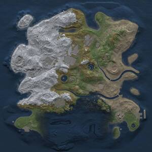 Thumbnail Rust Map: Procedural Map, Size: 3500, Seed: 75438825, 14 Monuments