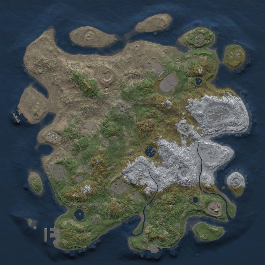 Rust Map: Procedural Map, Size: 3750, Seed: 855262051, 14 Monuments