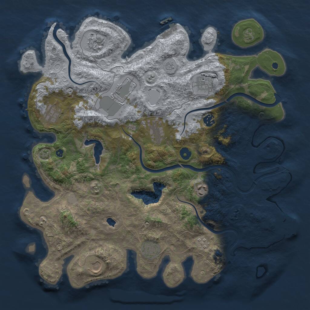 Rust Map: Procedural Map, Size: 4000, Seed: 2082038934, 15 Monuments