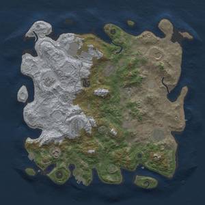 Thumbnail Rust Map: Procedural Map, Size: 4000, Seed: 599827976, 18 Monuments