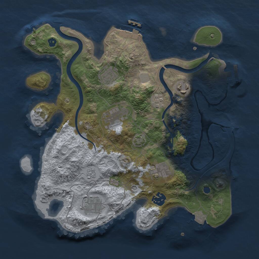 Rust Map: Procedural Map, Size: 3000, Seed: 56527850, 13 Monuments