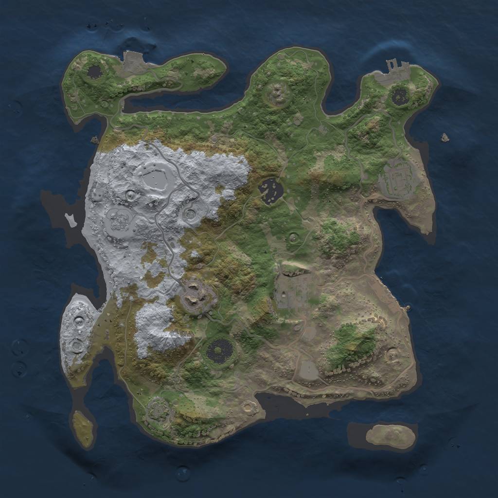 Rust Map: Procedural Map, Size: 3000, Seed: 1730599023, 12 Monuments