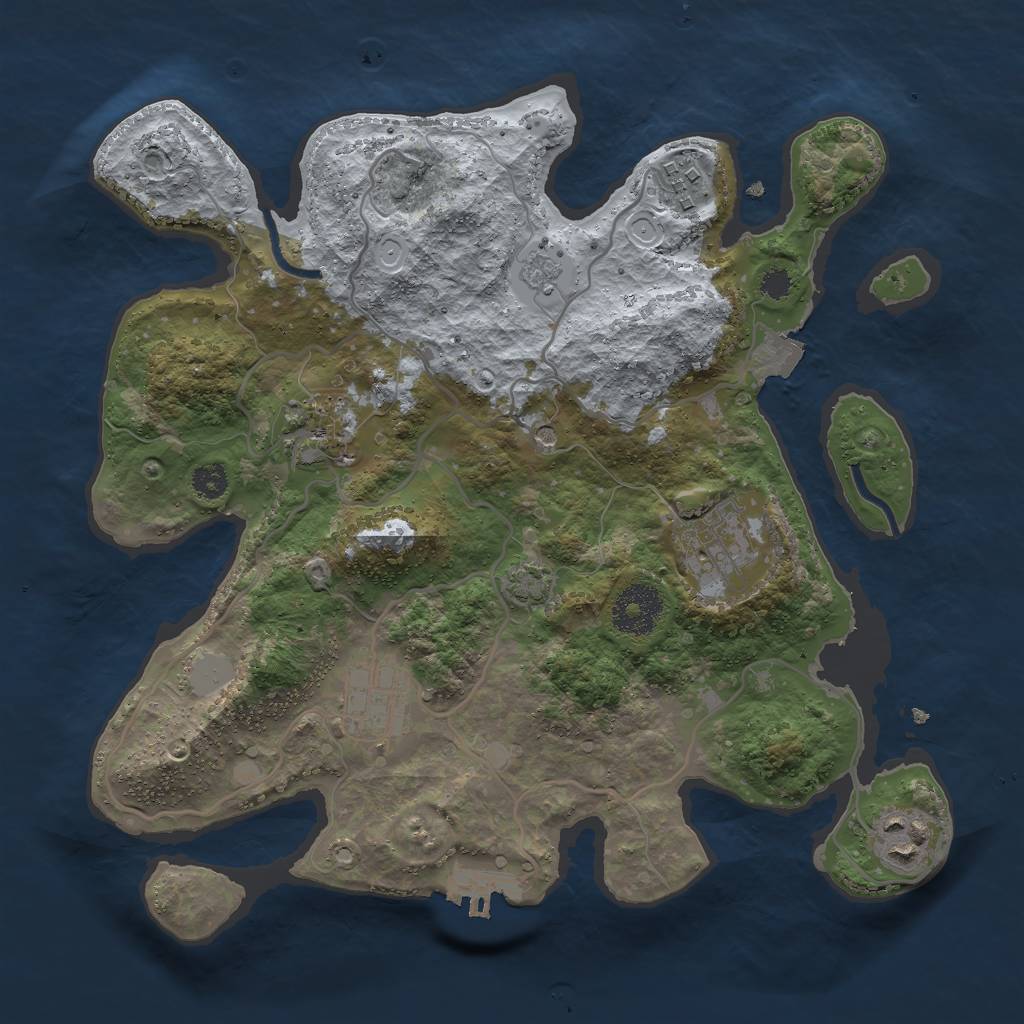 Rust Map: Procedural Map, Size: 3000, Seed: 813720361, 12 Monuments