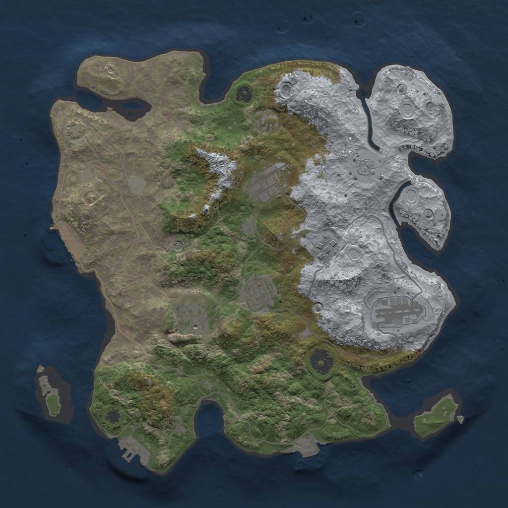 Rust Map: Procedural Map, Size: 3200, Seed: 96288778, 13 Monuments