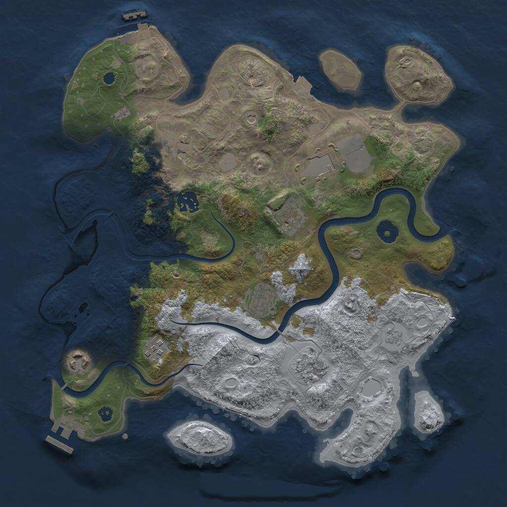 Rust Map: Procedural Map, Size: 3500, Seed: 537814039, 14 Monuments