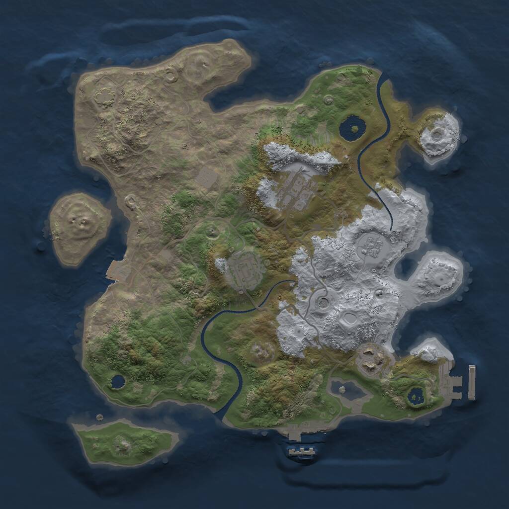 Rust Map: Procedural Map, Size: 3000, Seed: 95014762, 9 Monuments