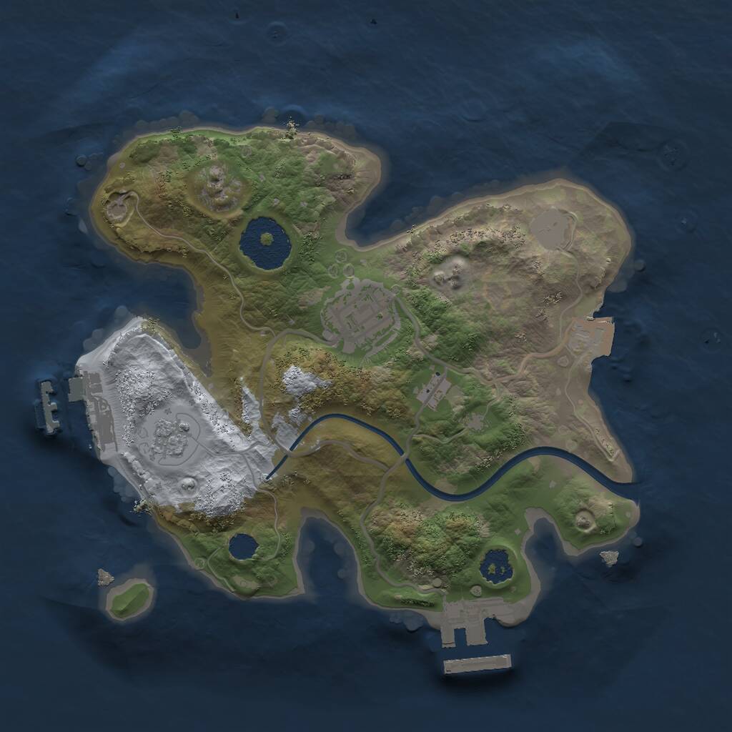 Rust Map: Procedural Map, Size: 2200, Seed: 1159116088, 5 Monuments
