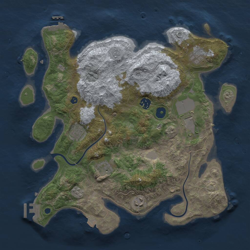 Rust Map: Procedural Map, Size: 3500, Seed: 1389812247, 13 Monuments