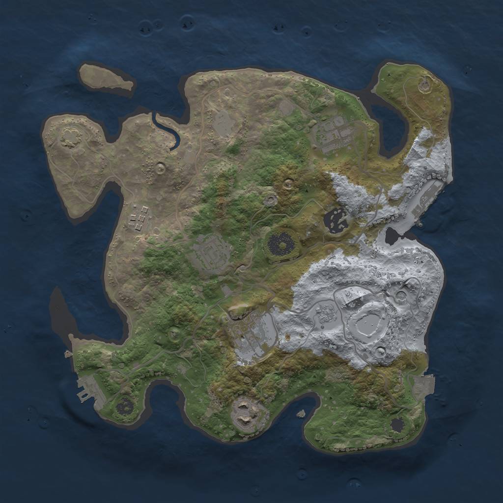 Rust Map: Procedural Map, Size: 3000, Seed: 1669492655, 14 Monuments