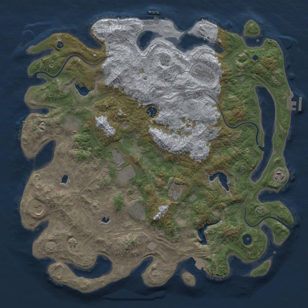Rust Map: Procedural Map, Size: 4500, Seed: 810647830, 15 Monuments