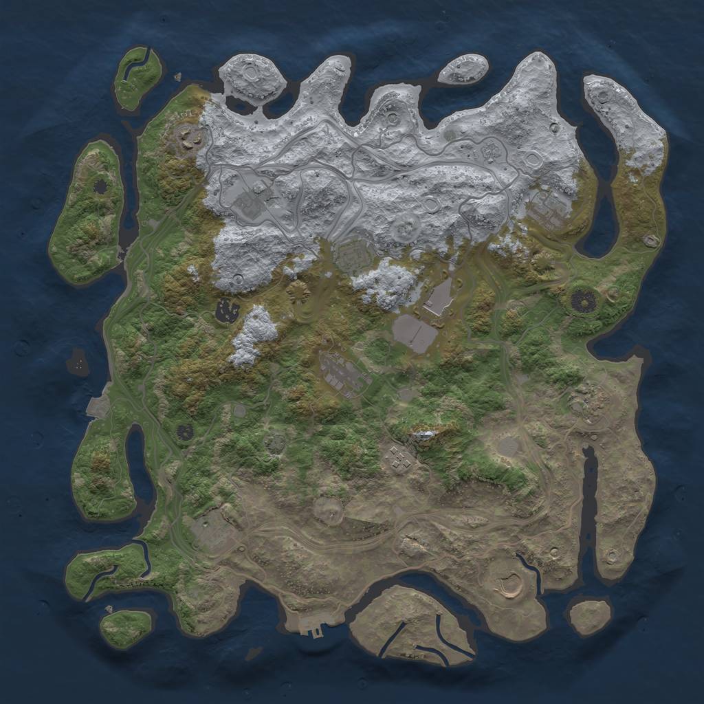 Rust Map: Procedural Map, Size: 4250, Seed: 1986918629, 18 Monuments