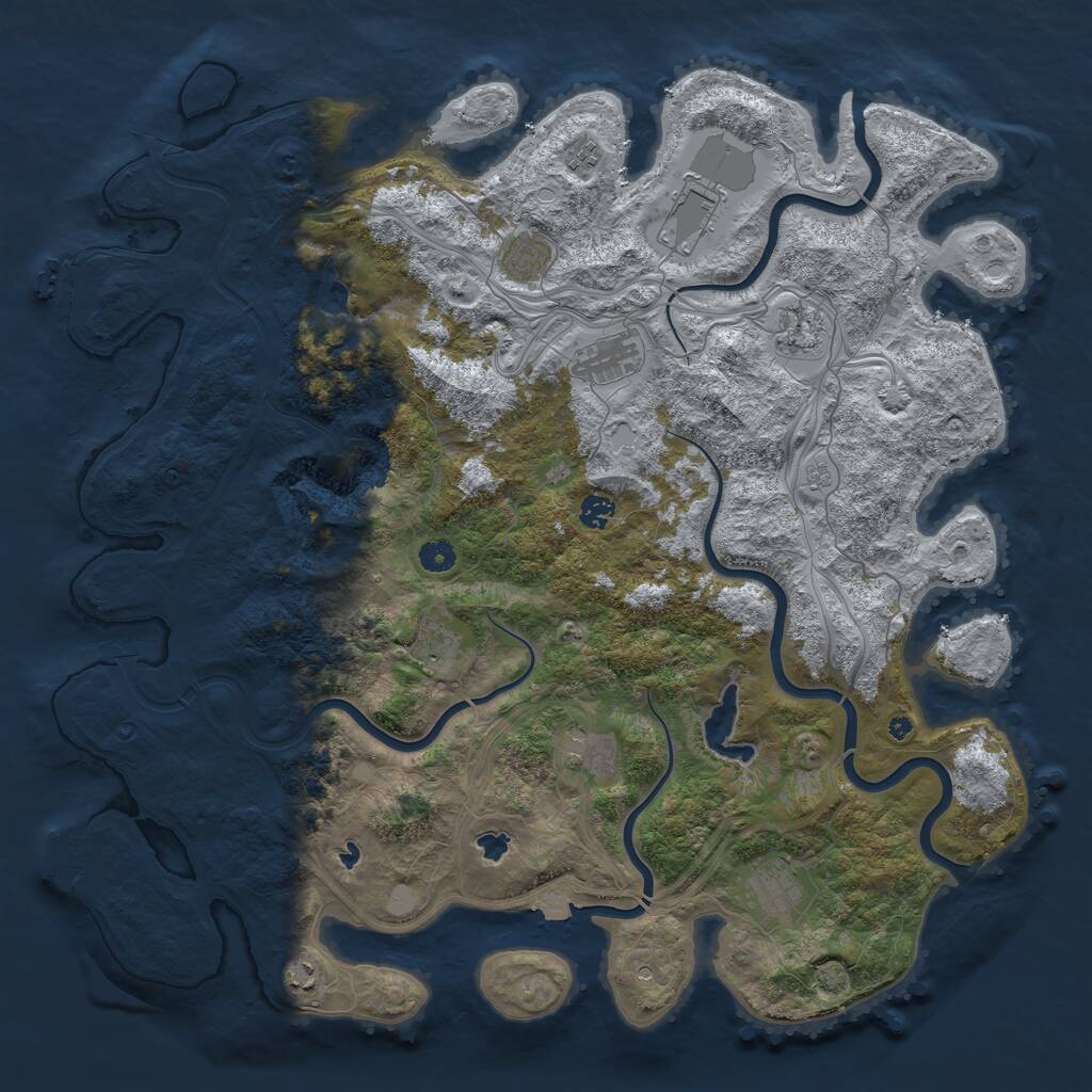 Rust Map: Procedural Map, Size: 4750, Seed: 536163806, 16 Monuments