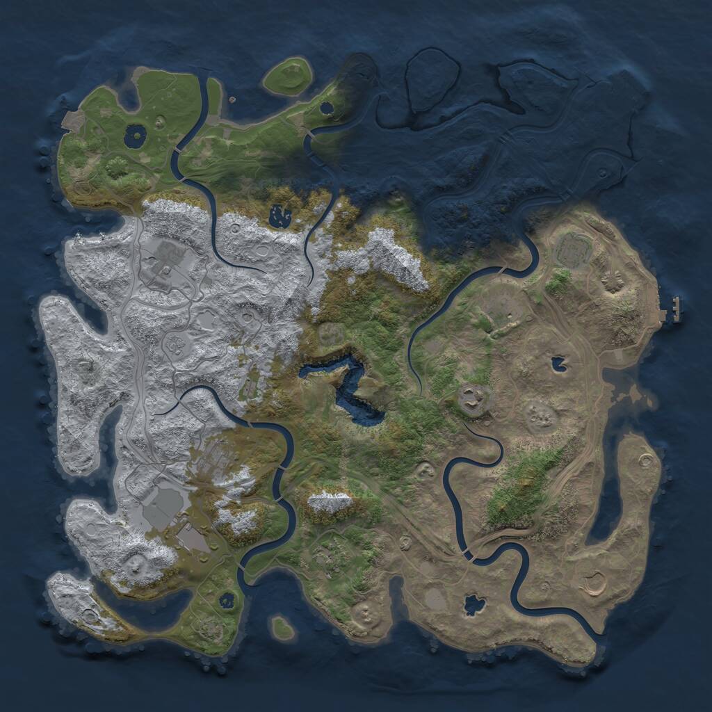 Rust Map: Procedural Map, Size: 4500, Seed: 679799035, 16 Monuments