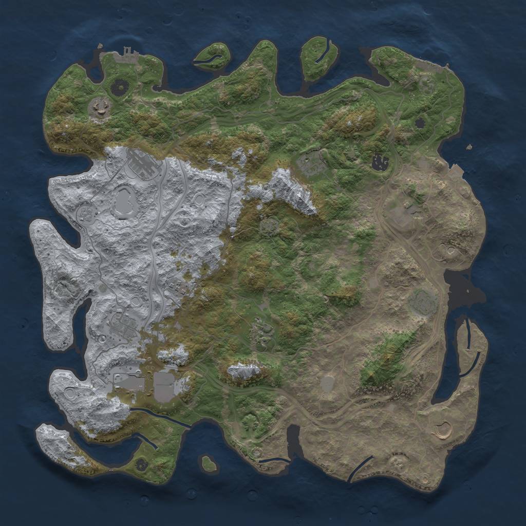 Rust Map: Procedural Map, Size: 4500, Seed: 679799035, 19 Monuments