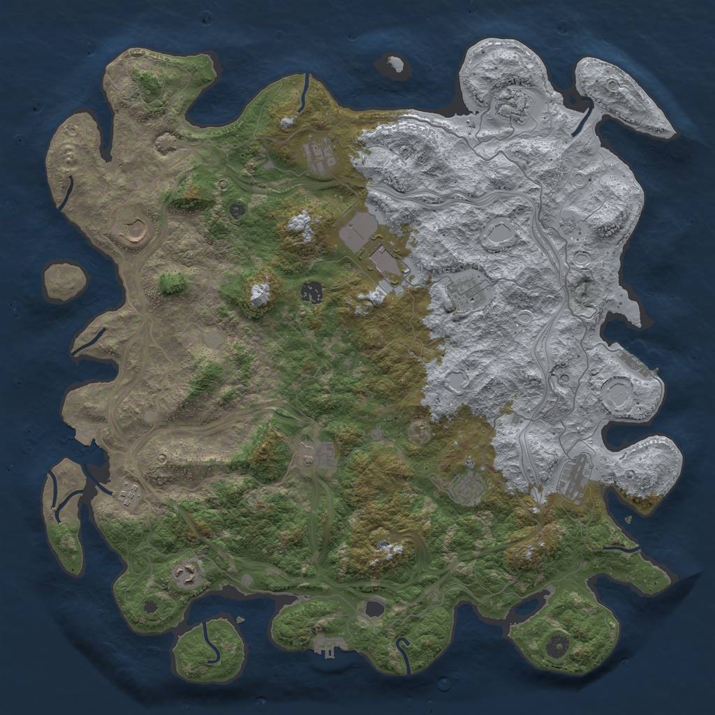 Rust Map: Procedural Map, Size: 4700, Seed: 574386579, 19 Monuments