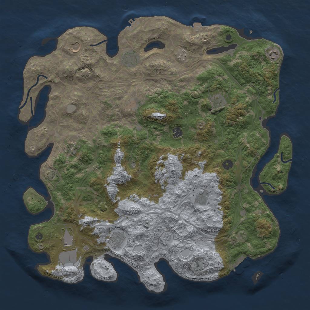 Rust Map: Procedural Map, Size: 4500, Seed: 81058693, 19 Monuments