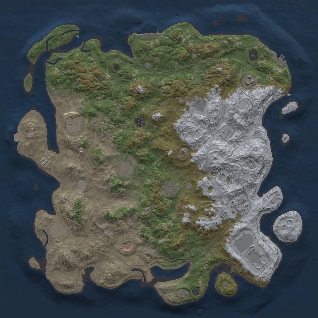 Rust Map: Procedural Map, Size: 4500, Seed: 89264323, 19 Monuments