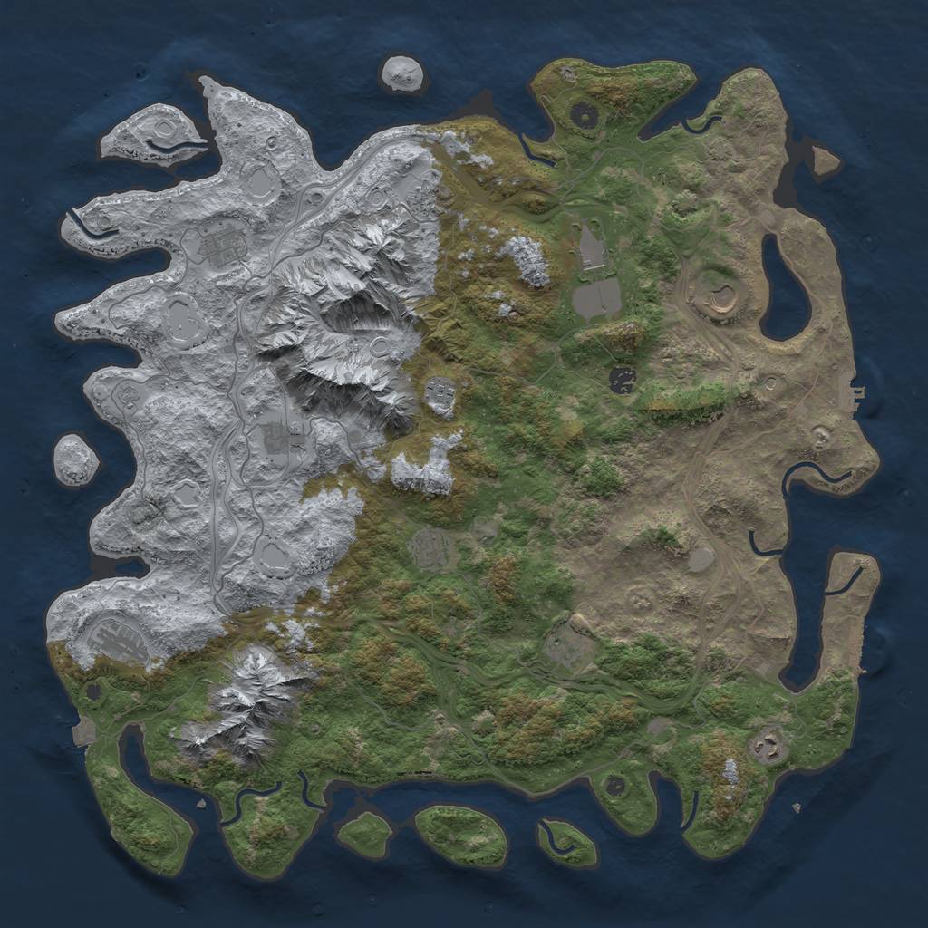 Rust Map: Procedural Map, Size: 5000, Seed: 1756281336, 19 Monuments