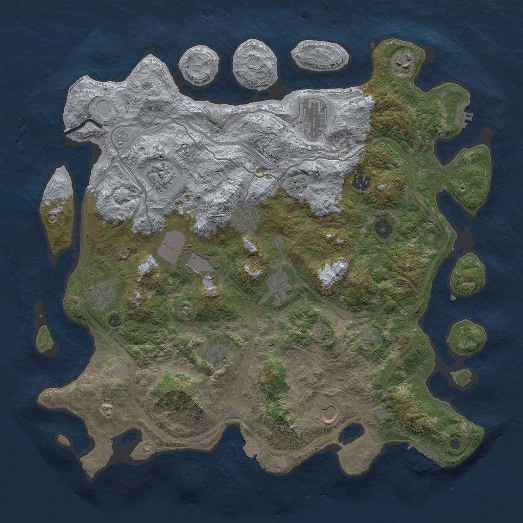 Rust Map: Procedural Map, Size: 4300, Seed: 104651, 19 Monuments