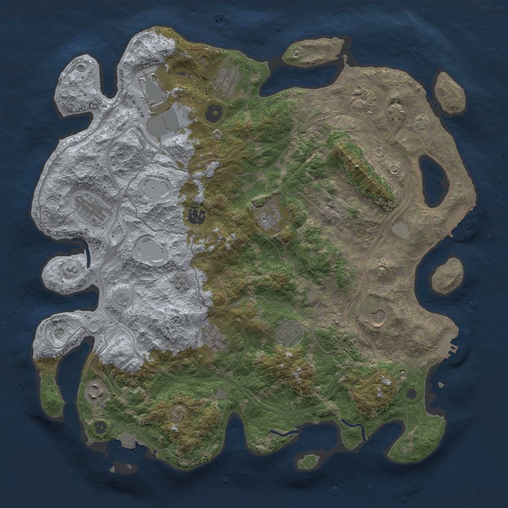 Rust Map: Procedural Map, Size: 4250, Seed: 3586748, 19 Monuments