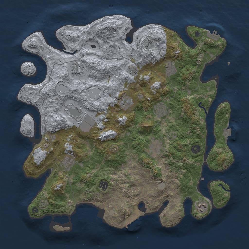 Rust Map: Procedural Map, Size: 4000, Seed: 981034522, 18 Monuments