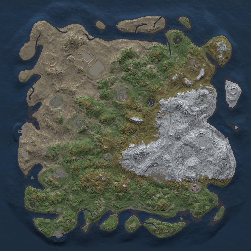 Rust Map: Procedural Map, Size: 4500, Seed: 1011574477, 19 Monuments