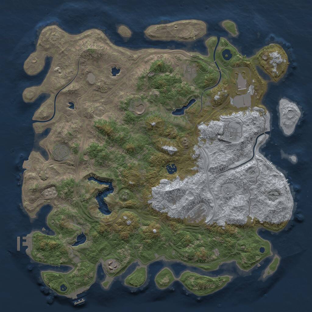 Rust Map: Procedural Map, Size: 4500, Seed: 1011574477, 15 Monuments