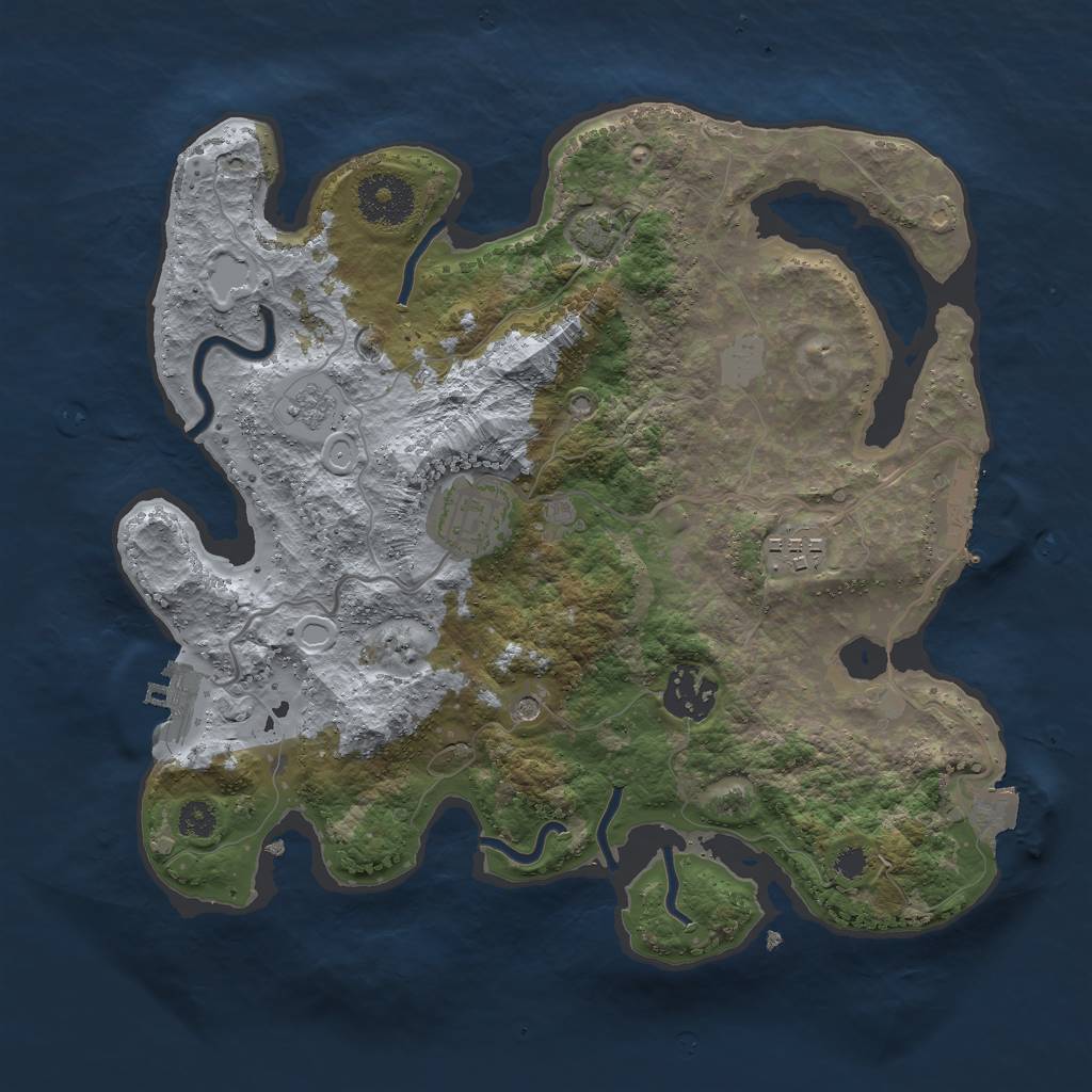 Rust Map: Procedural Map, Size: 3000, Seed: 1902417977, 11 Monuments