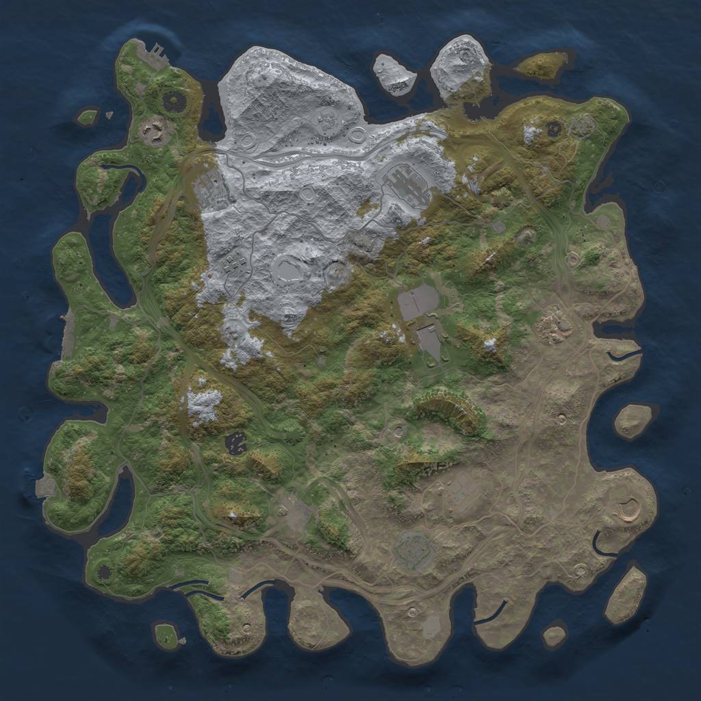 Rust Map: Procedural Map, Size: 4500, Seed: 77361193, 19 Monuments