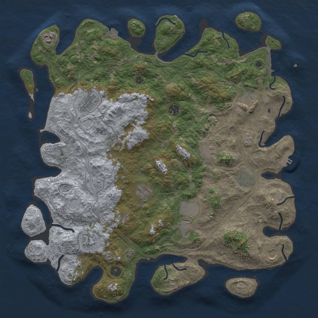 Rust Map: Procedural Map, Size: 4500, Seed: 6062024, 19 Monuments