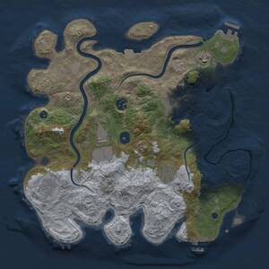 Thumbnail Rust Map: Procedural Map, Size: 3500, Seed: 226677, 13 Monuments