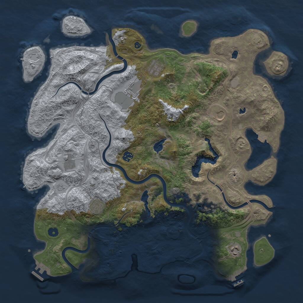 Rust Map: Procedural Map, Size: 4500, Seed: 1486659863, 15 Monuments