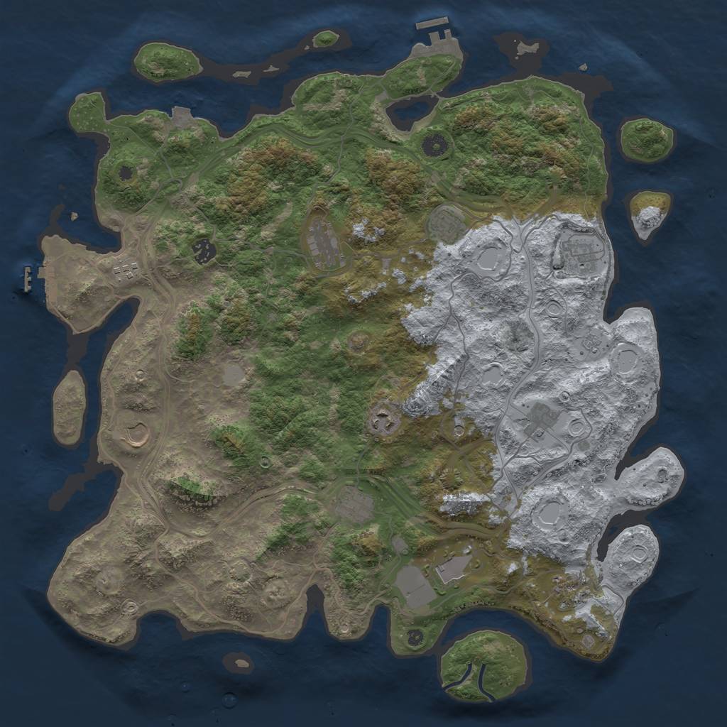 Rust Map: Procedural Map, Size: 4500, Seed: 362322609, 19 Monuments