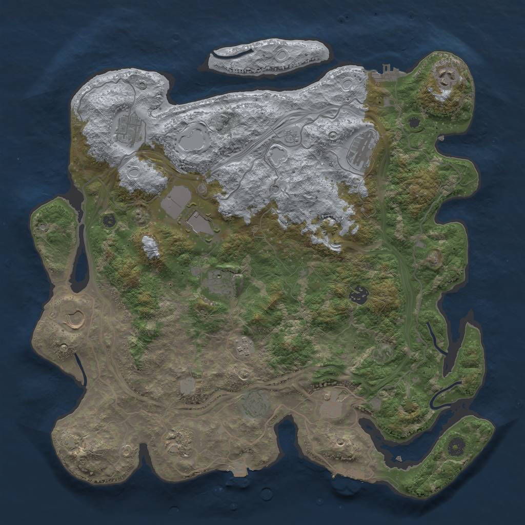 Rust Map: Procedural Map, Size: 4250, Seed: 2034094928, 19 Monuments