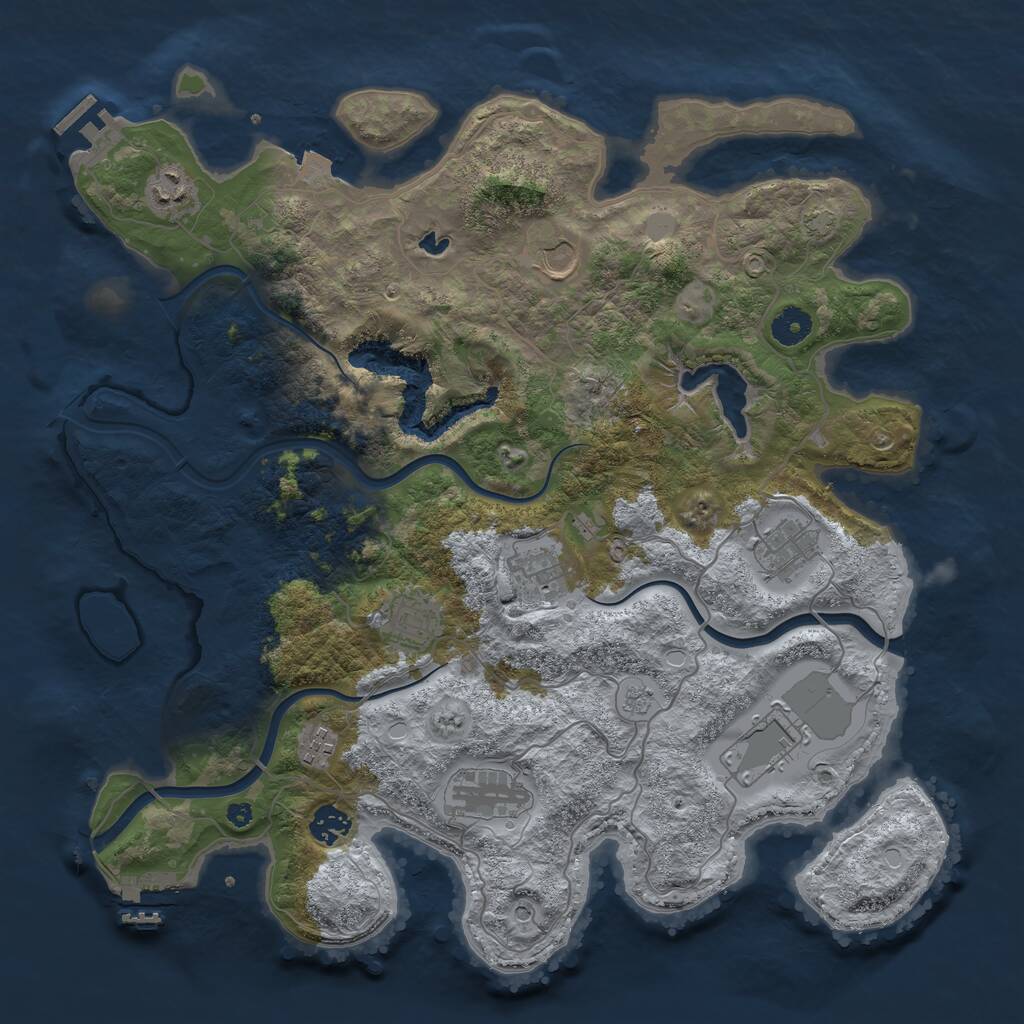 Rust Map: Procedural Map, Size: 4000, Seed: 857417194, 15 Monuments