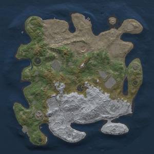 Thumbnail Rust Map: Procedural Map, Size: 3500, Seed: 927815070, 17 Monuments