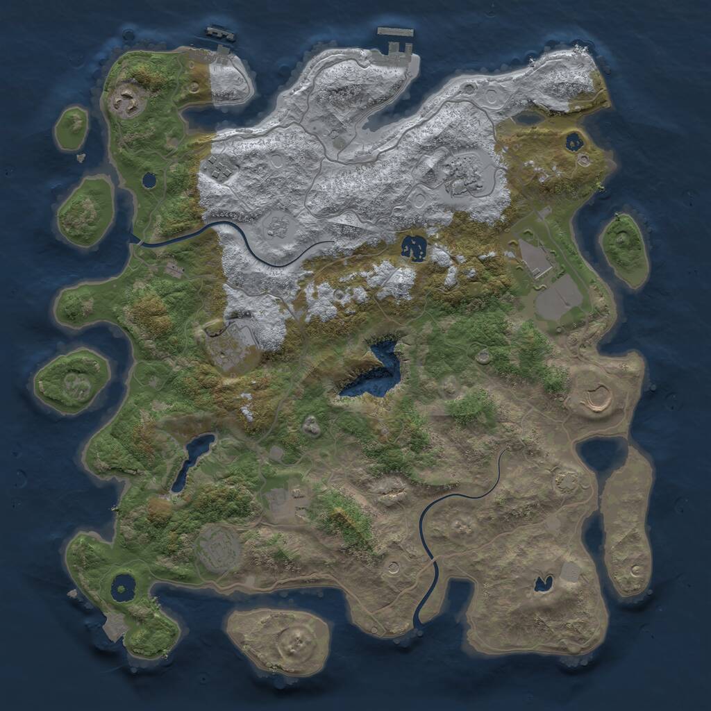 Rust Map: Procedural Map, Size: 4000, Seed: 3585636, 15 Monuments