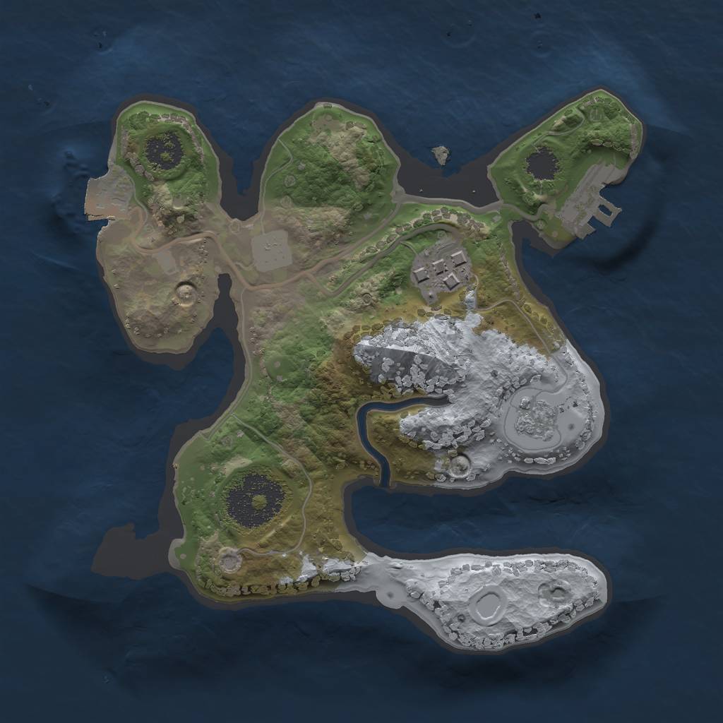 Rust Map: Procedural Map, Size: 2000, Seed: 1406815318, 6 Monuments