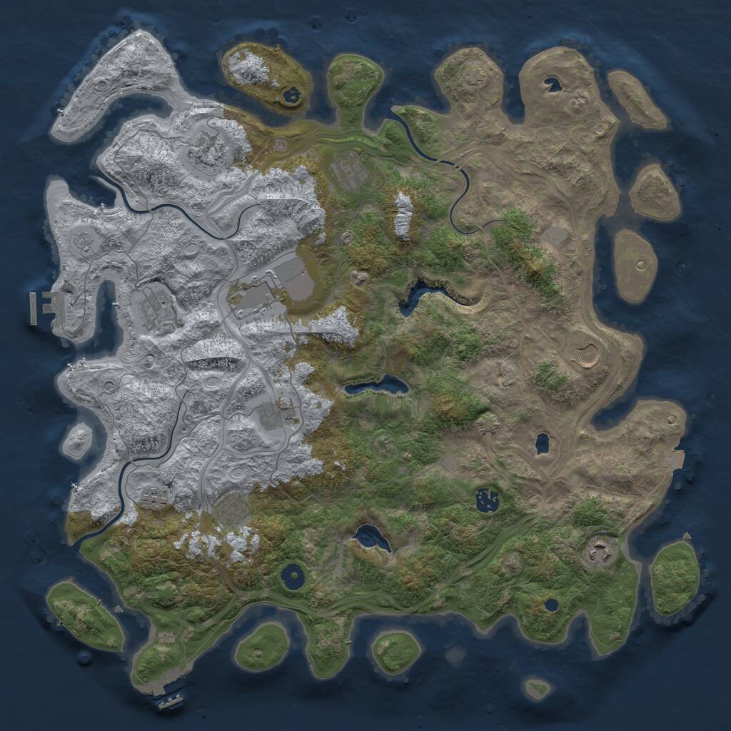 Rust Map: Procedural Map, Size: 4500, Seed: 45842256, 16 Monuments