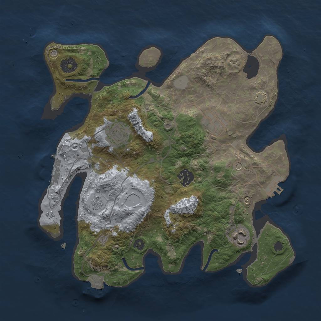 Rust Map: Procedural Map, Size: 3000, Seed: 930798864, 12 Monuments