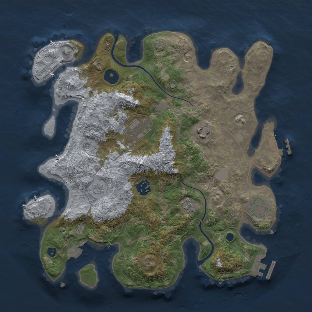 Rust Map: Procedural Map, Size: 3250, Seed: 200, 11 Monuments