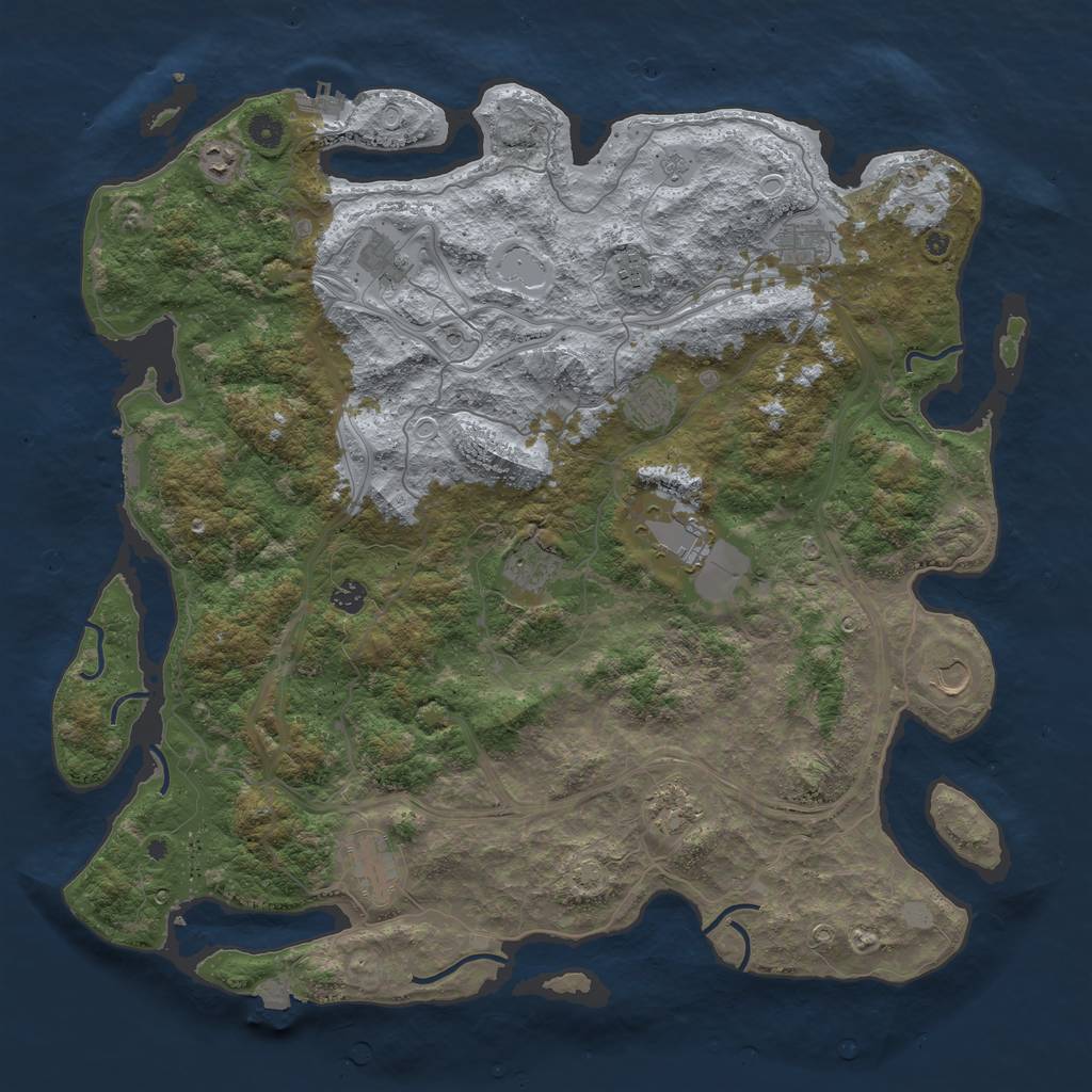 Rust Map: Procedural Map, Size: 4800, Seed: 26440098, 19 Monuments
