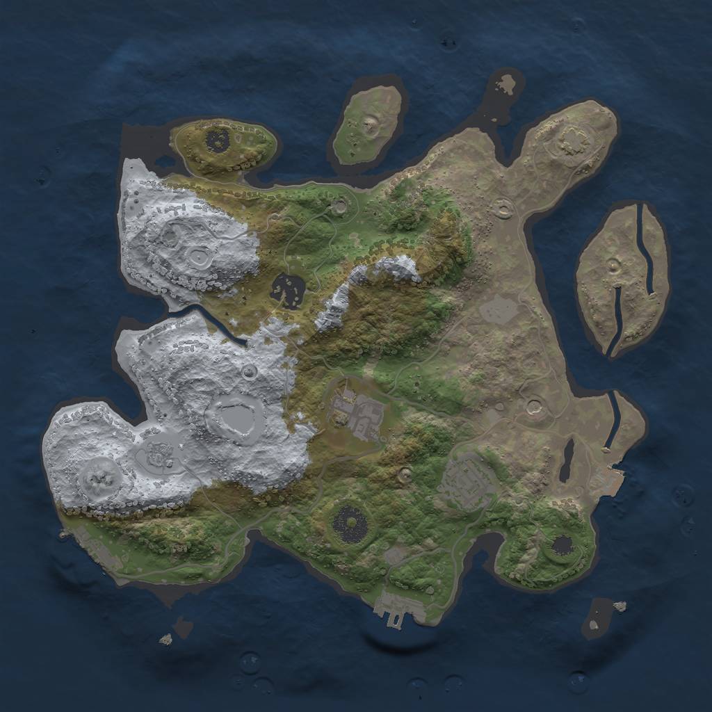 Rust Map: Procedural Map, Size: 3000, Seed: 4539206, 11 Monuments