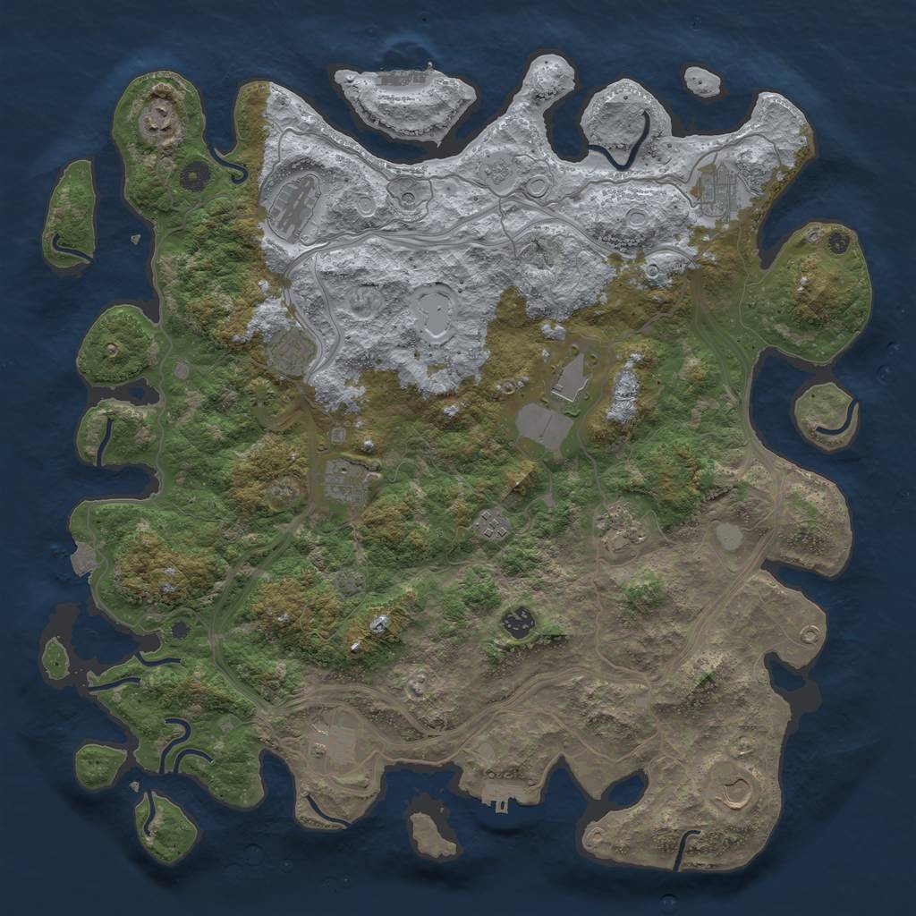 Rust Map: Procedural Map, Size: 4500, Seed: 15809, 19 Monuments