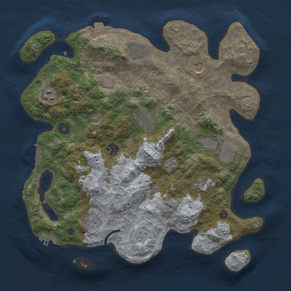 Rust Map: Procedural Map, Size: 3600, Seed: 137, 17 Monuments