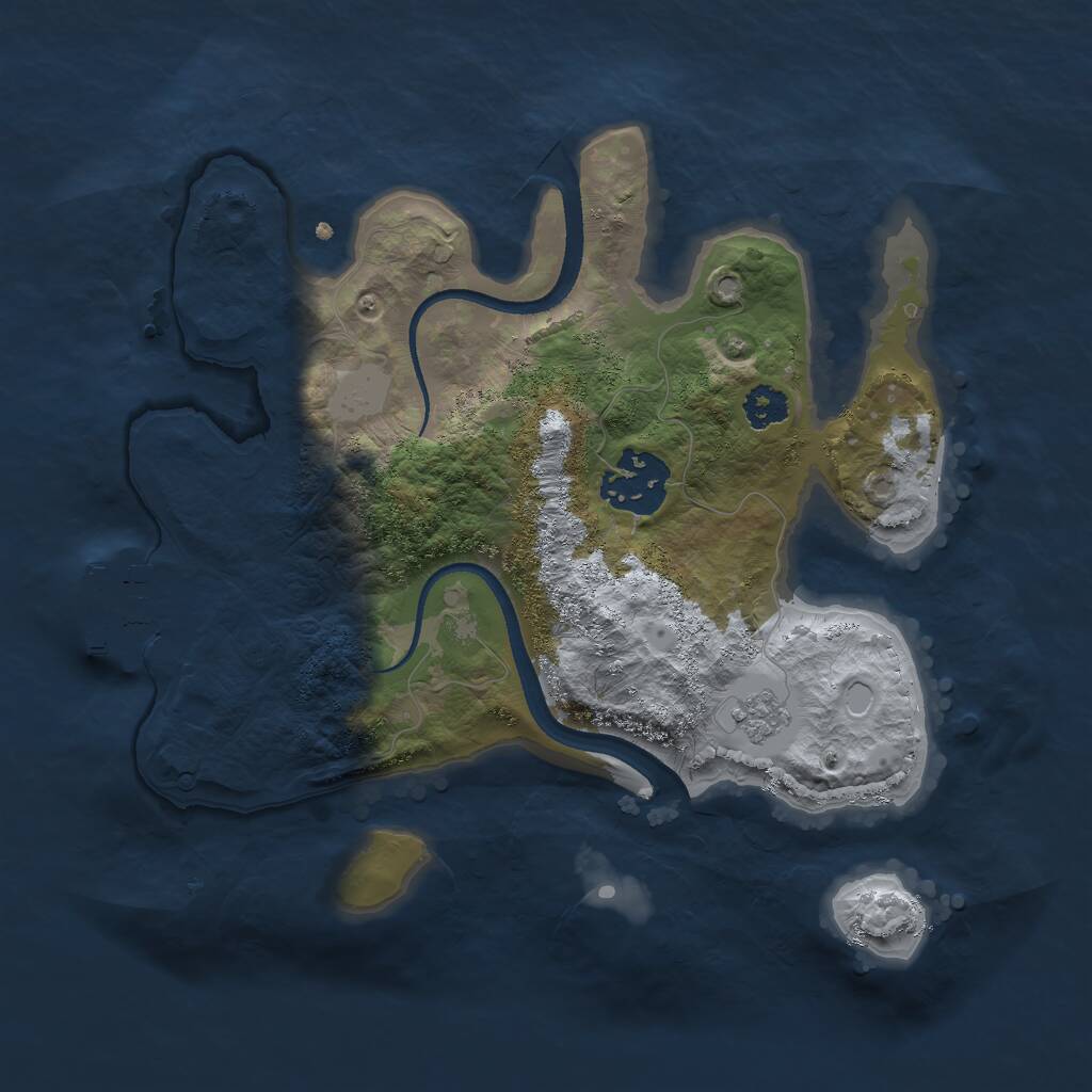 Rust Map: Procedural Map, Size: 2500, Seed: 1495485589, 4 Monuments