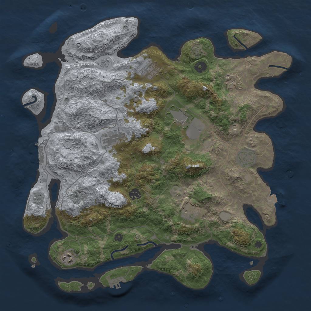 Rust Map: Procedural Map, Size: 4000, Seed: 852276452, 17 Monuments