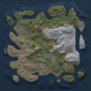 Thumbnail Rust Map: Procedural Map, Size: 3750, Seed: 55802597, 18 Monuments